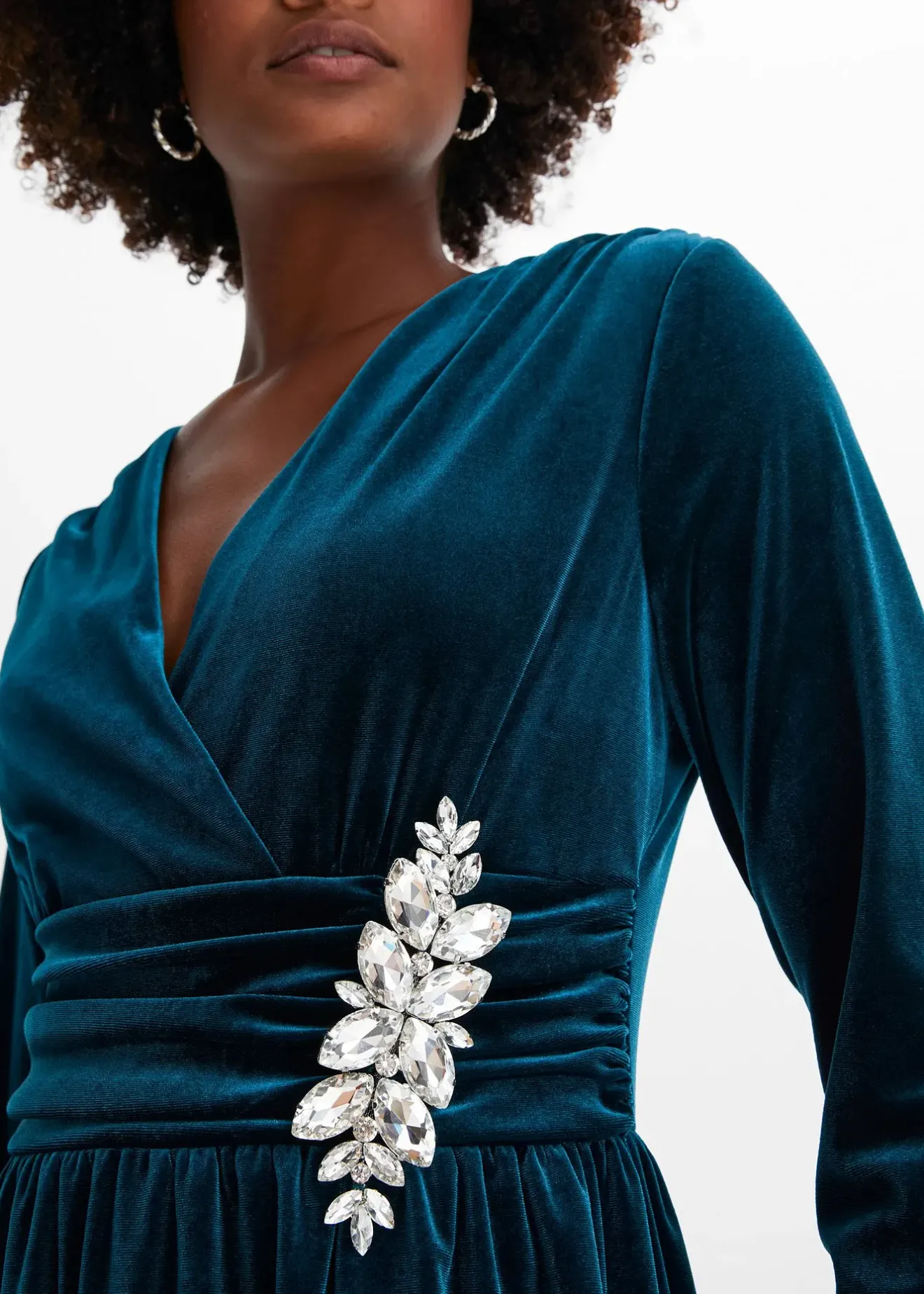 Femme bonprix Mode Festive|Robe en jersey de velours brillant