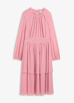 Femme bonprix Robes|Robe en jersey et mesh fin