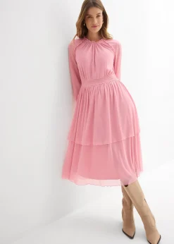 Femme bonprix Robes|Robe en jersey et mesh fin