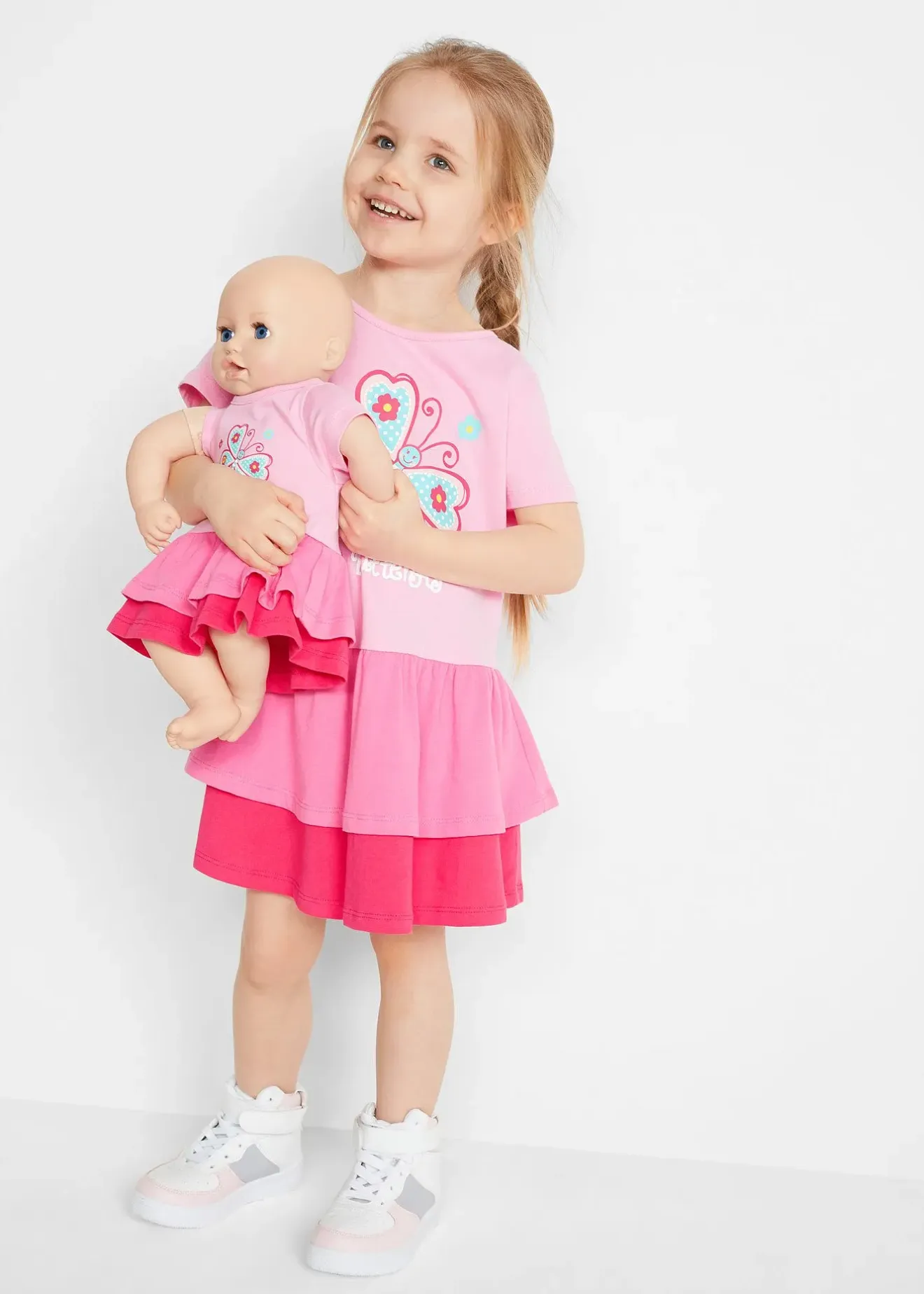 Enfant bonprix Vêtements Enfant|Filles 2-8 Ans·Robes & Jupes|Robe en jersey et robe de poupée (ens. 2 pces) 100% coton
