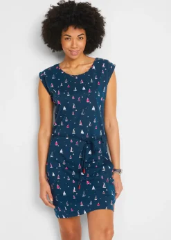 bonprix Robe en jersey imprimé à manches papillon|Femme Robes
