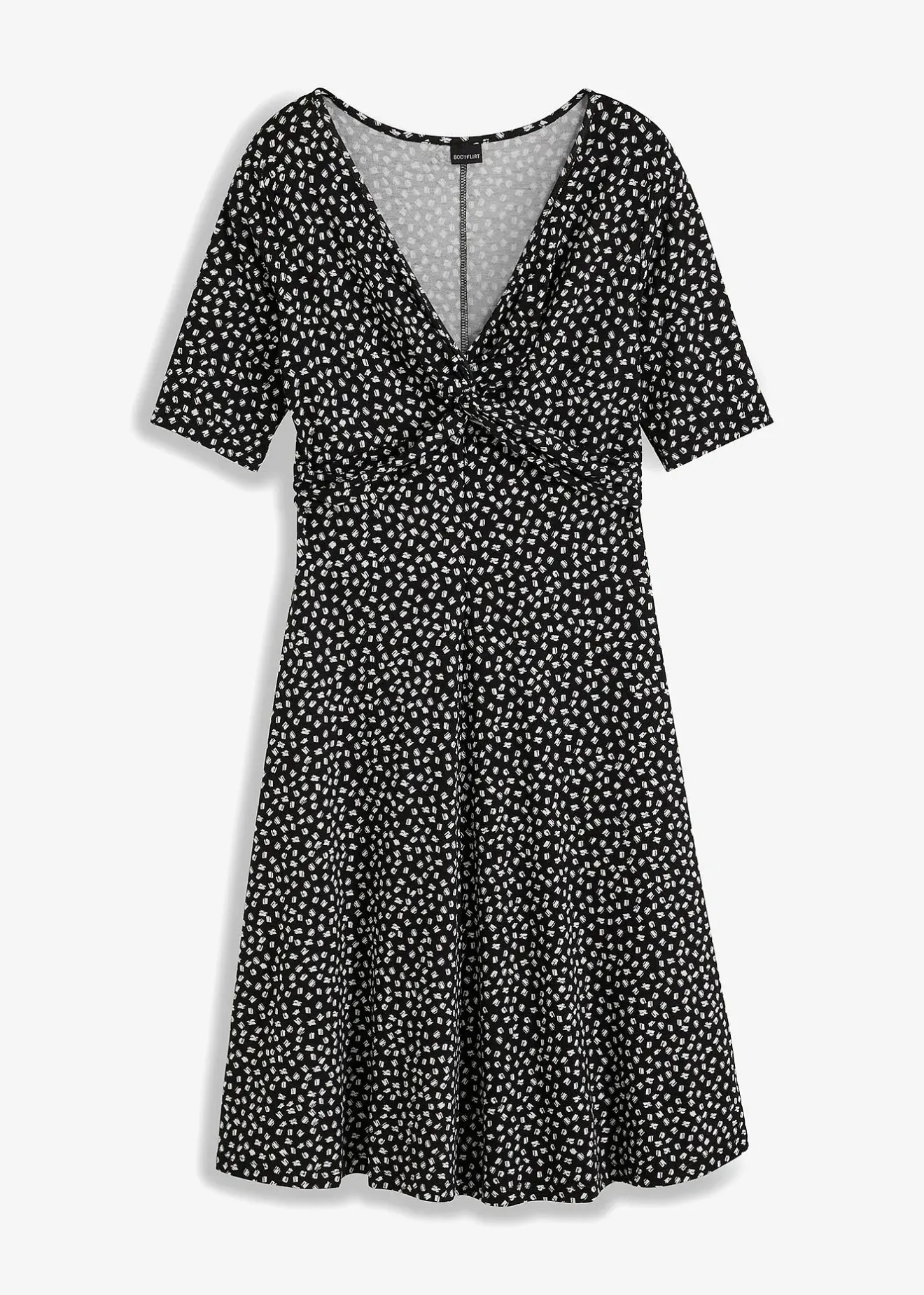 bonprix Robe en jersey imprimé avec drapé|Femme Robes