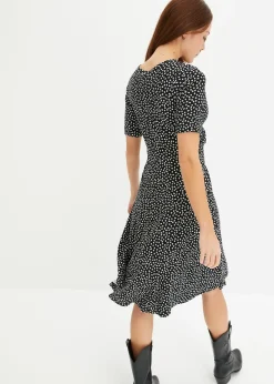 bonprix Robe en jersey imprimé avec drapé|Femme Robes