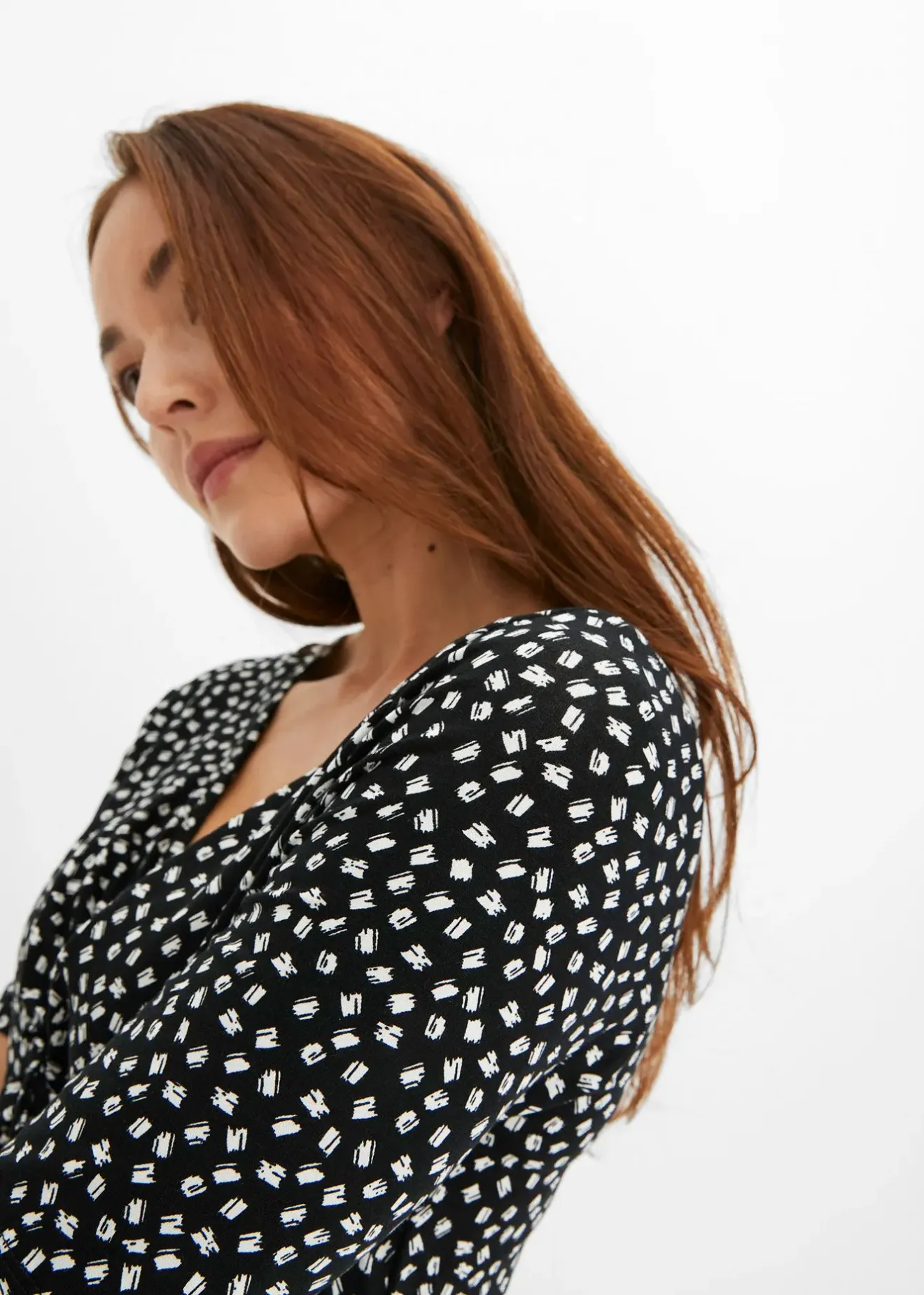 bonprix Robe en jersey imprimé avec drapé|Femme Robes