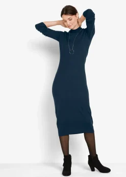 Femme bonprix Maille|Basiques|Robe en maille à col montant