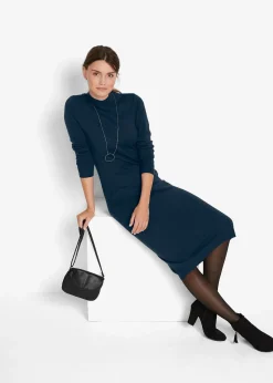 Femme bonprix Maille|Basiques|Robe en maille à col montant