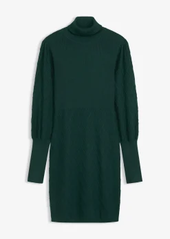 Femme bonprix Maille|Robes|Robe en maille à col roulé