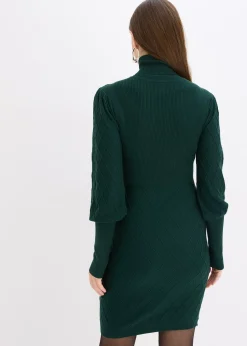 Femme bonprix Maille|Robes|Robe en maille à col roulé