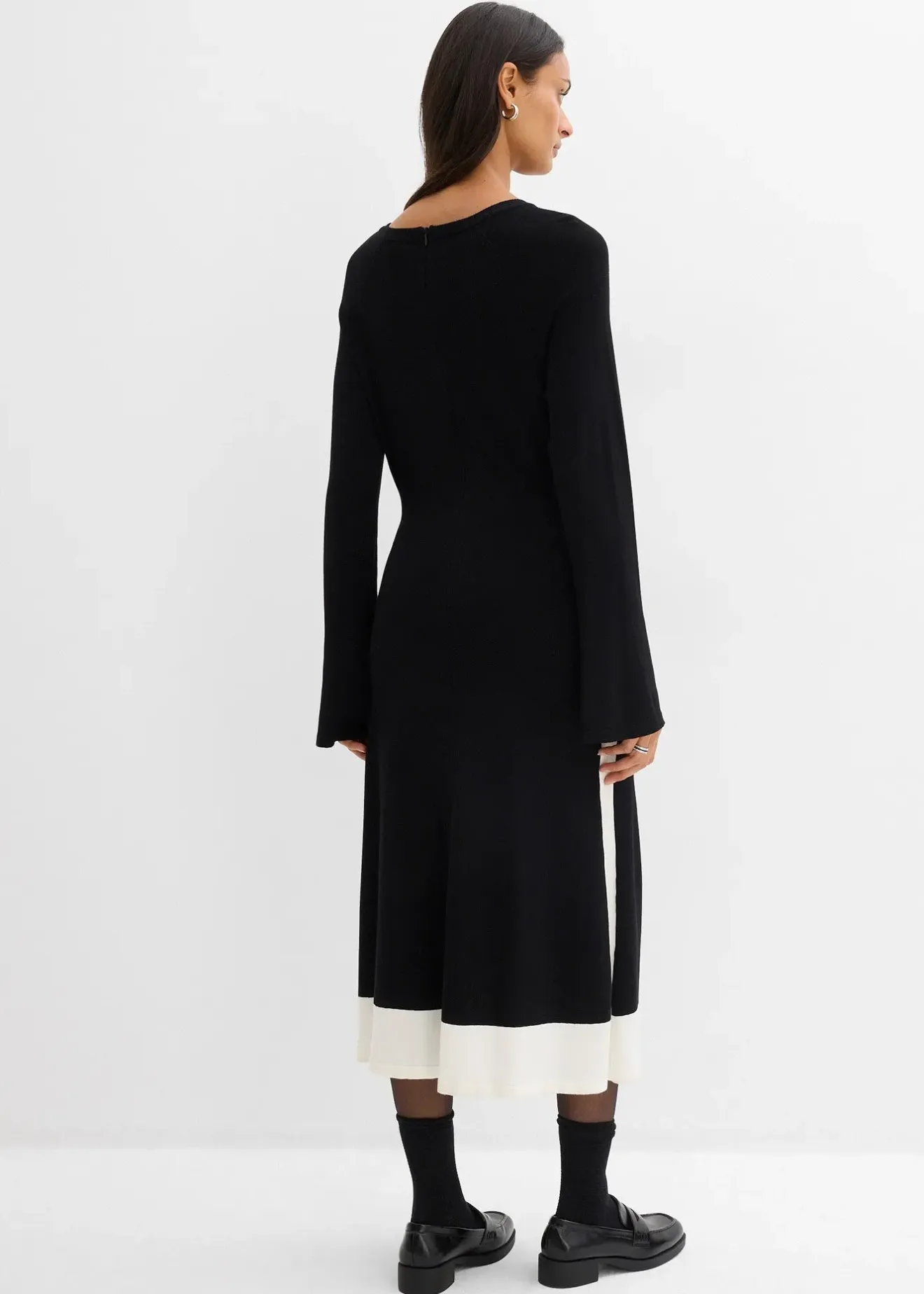 Femme bonprix Maille|Robes|Robe en maille à détails contrastants