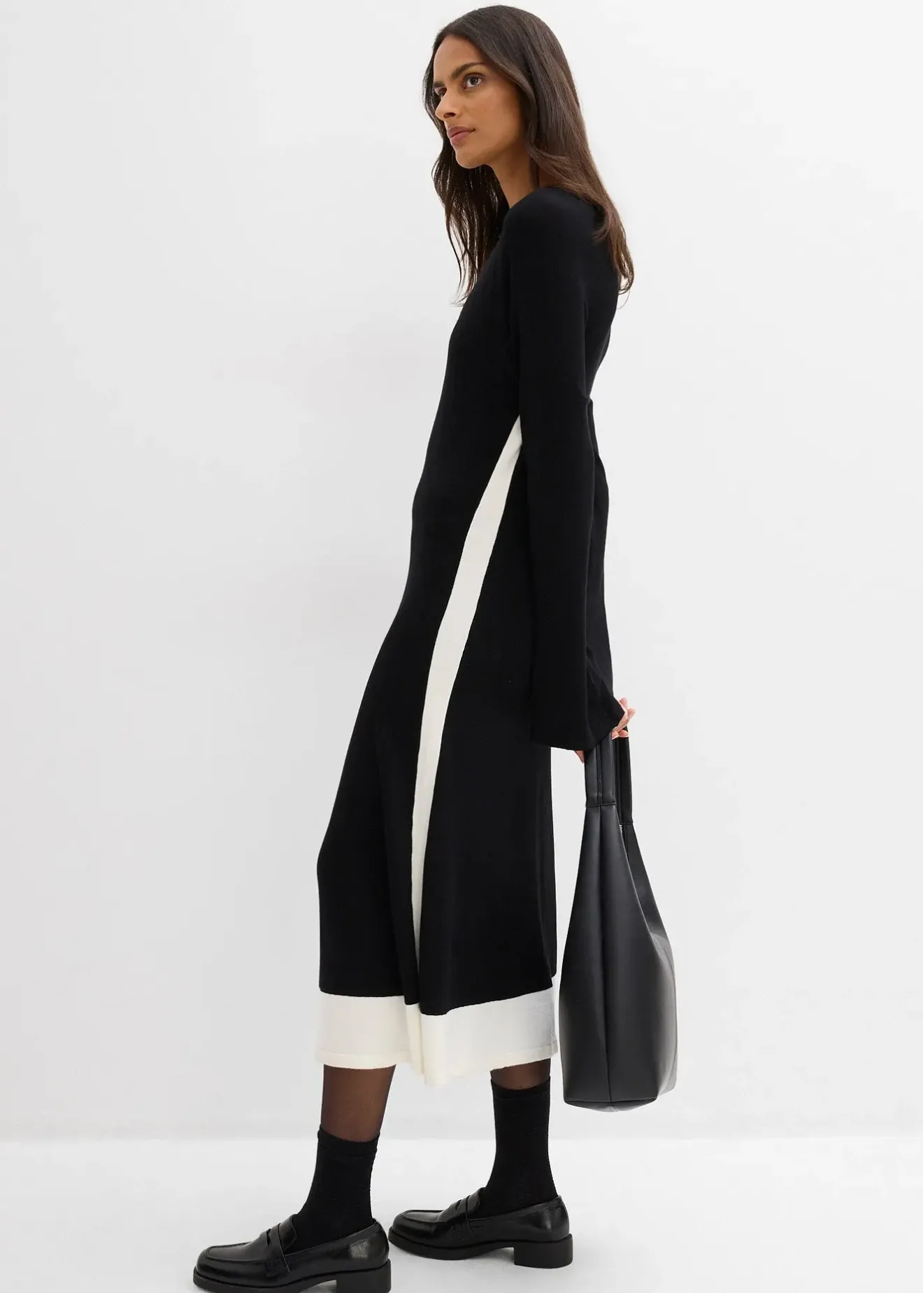 Femme bonprix Maille|Robes|Robe en maille à détails contrastants