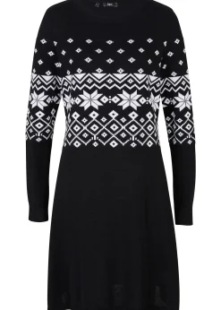 Femme bonprix Maille|Robes|Robe en maille à motif norvégien