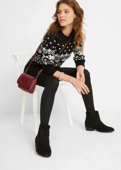 Femme bonprix Maille|Robes|Robe en maille à motif norvégien