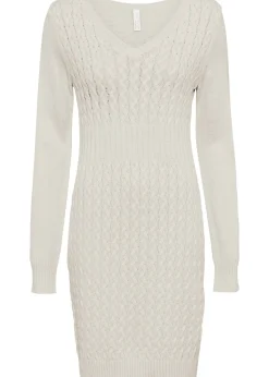 Femme bonprix Maille|Robes|Robe en maille à motif torsadé