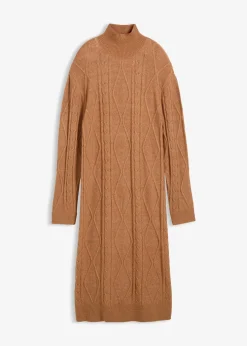 Femme bonprix Maille|Robes|Robe en maille à motif torsadé