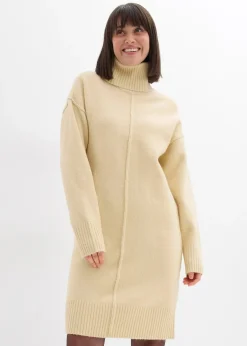 Femme bonprix Maille|Robes|Robe en maille avec couture décorative