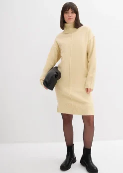 Femme bonprix Maille|Robes|Robe en maille avec couture décorative