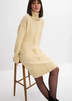 Femme bonprix Maille|Robes|Robe en maille avec couture décorative