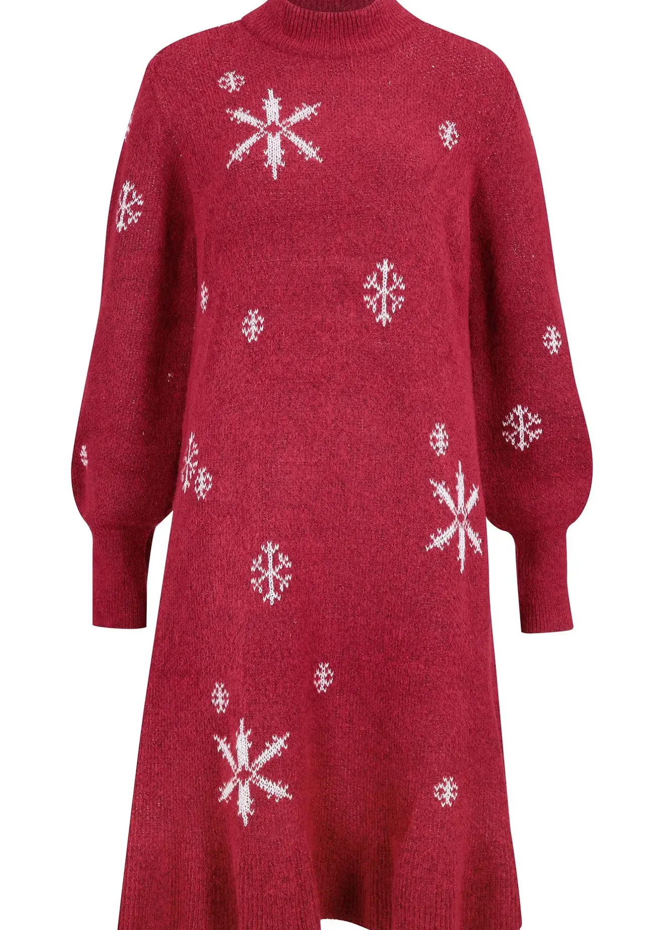 Femme bonprix Maille|Robes|Robe en maille avec flocons de neige