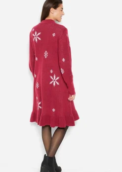 Femme bonprix Maille|Robes|Robe en maille avec flocons de neige