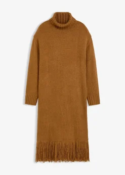 Femme bonprix Maille|Robes|Robe en maille avec franges à la base