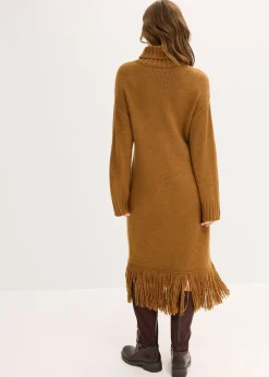 Femme bonprix Maille|Robes|Robe en maille avec franges à la base