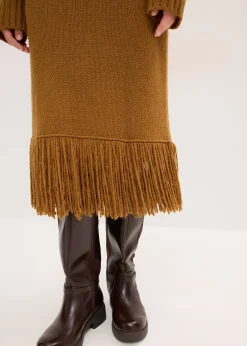 Femme bonprix Maille|Robes|Robe en maille avec franges à la base