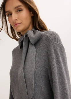 Femme bonprix Maille|Robes|Robe en maille avec nœud