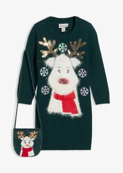 bonprix Robe en maille avec sac (ens. 2 pces)|Enfant Vêtements Enfant|Filles 2-8 Ans·Robes & Jupes