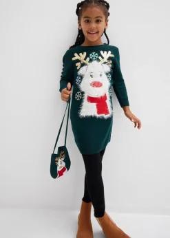 bonprix Robe en maille avec sac (ens. 2 pces)|Enfant Vêtements Enfant|Filles 2-8 Ans·Robes & Jupes