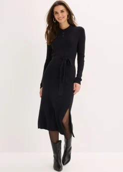 Femme bonprix Maille|Robes|Robe en maille côtelée