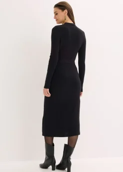 Femme bonprix Maille|Robes|Robe en maille côtelée