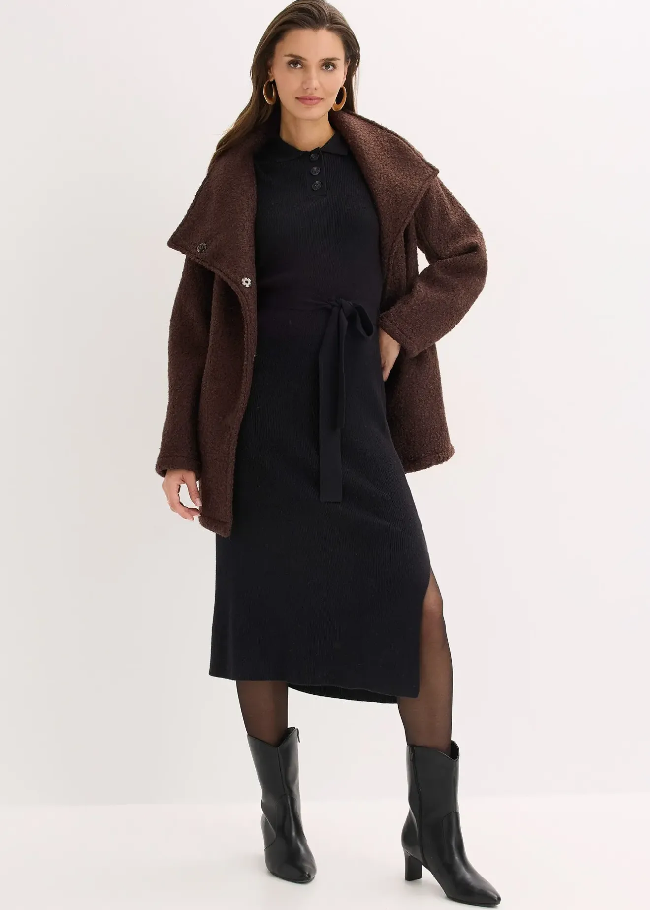 Femme bonprix Maille|Robes|Robe en maille côtelée