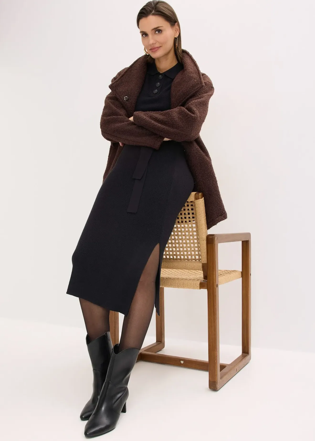 Femme bonprix Maille|Robes|Robe en maille côtelée