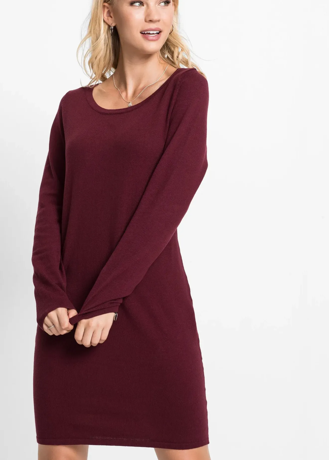 Femme bonprix Maille|Basiques|Robe en maille dans une coupe décontractée