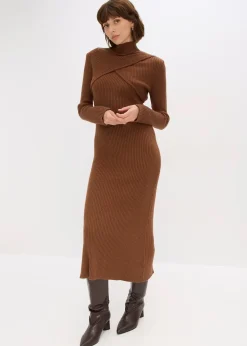 Femme bonprix Maille|Robes|Robe en maille douce, viscose majoritaire