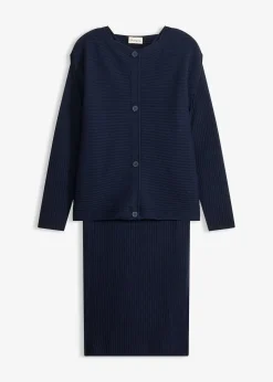 Femme bonprix Robes|Robe en maille et gilet sans manches (ens. 2 pces)