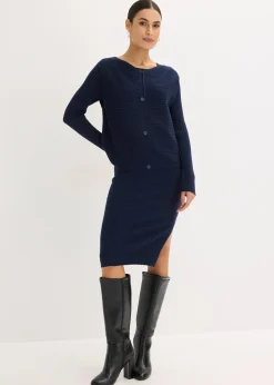 Femme bonprix Robes|Robe en maille et gilet sans manches (ens. 2 pces)