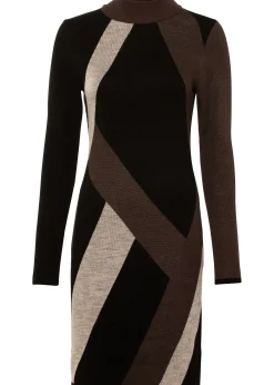 Femme bonprix Maille|Robes|Robe en maille jacquard à rayures modernes