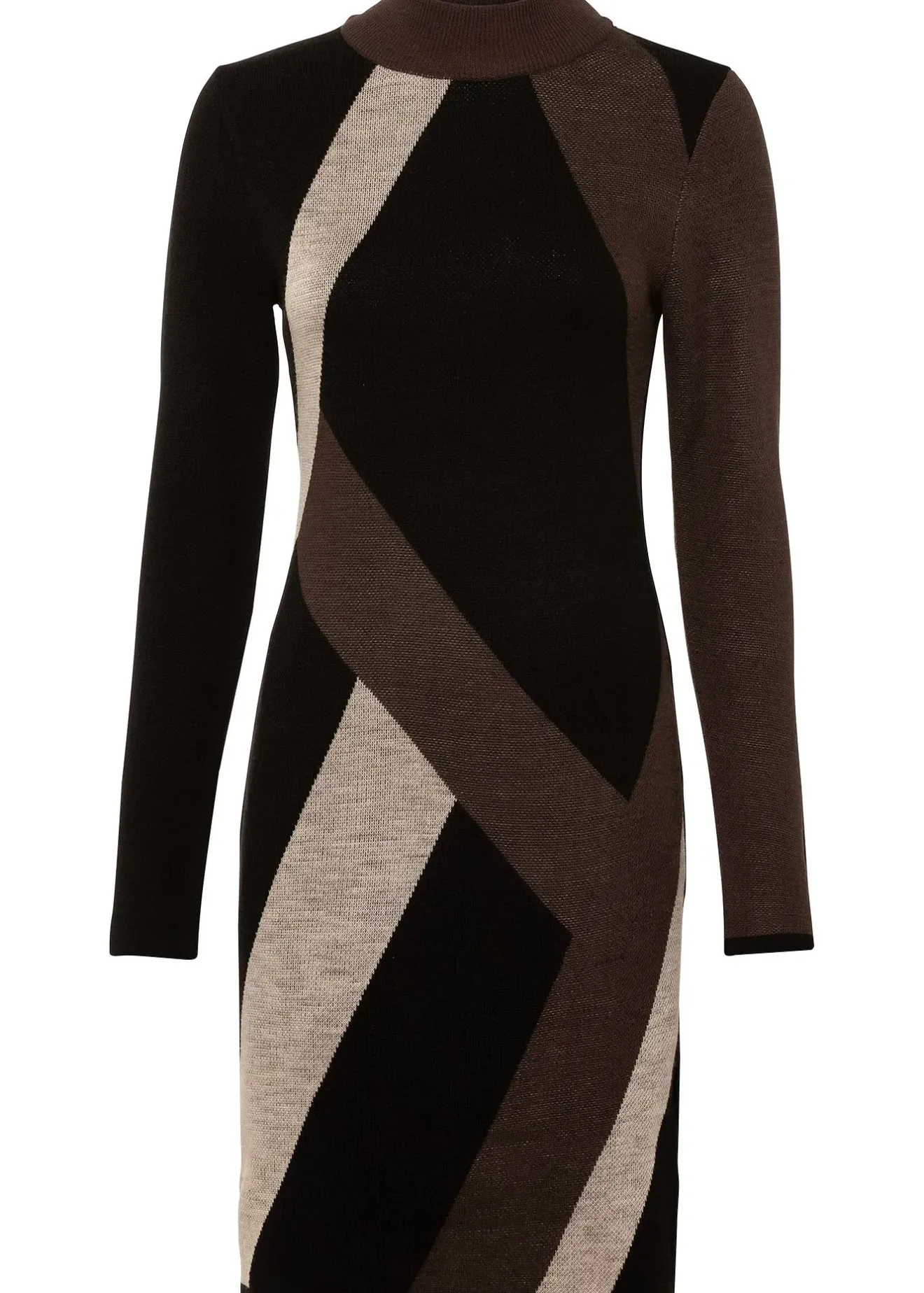 Femme bonprix Maille|Robes|Robe en maille jacquard à rayures modernes