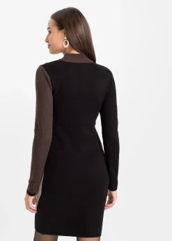 Femme bonprix Maille|Robes|Robe en maille jacquard à rayures modernes