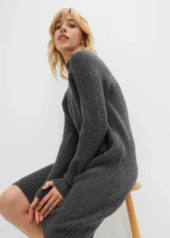 Femme bonprix Maille|Robes|Robe en maille longue derrière