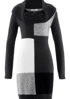 Femme bonprix Maille|Robes|Robe en maille, manches longues, longueur genou