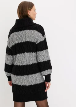 Femme bonprix Maille|Robes|Robe en maille rayée