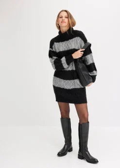 Femme bonprix Maille|Robes|Robe en maille rayée