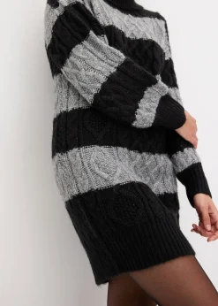 Femme bonprix Maille|Robes|Robe en maille rayée