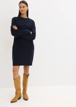 Femme bonprix Maille|Robes|Robe en maille torsadée