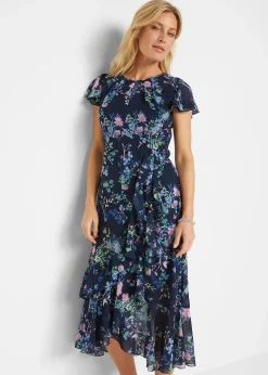 Femme bonprix Robes|Robe en mousseline à manches papillon