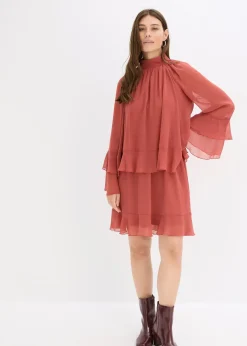 bonprix Robe en mousseline à volants|Femme Robes