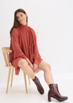 bonprix Robe en mousseline à volants|Femme Robes