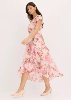 bonprix Robe en mousseline à volants|Femme Robes